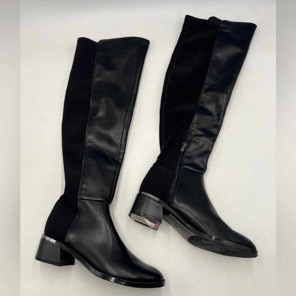Calvin Klein Black Over the Knee Boots with Streamlined Silhouette
